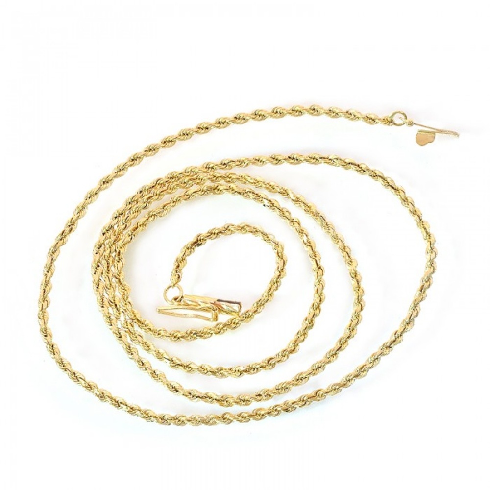 14K Yellow Gold 20 Inch Rope Chain 5.9 Grams